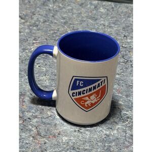 MLS FC Cincinnati Coffee Mug White‎ Blue Ceramic Soccer Team Logo NEW